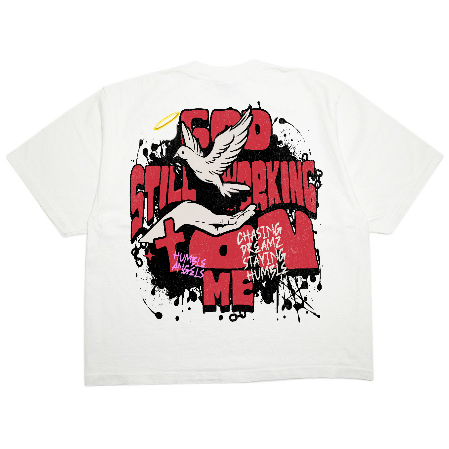"God Still Working On Me" Drop Shoulder Tee