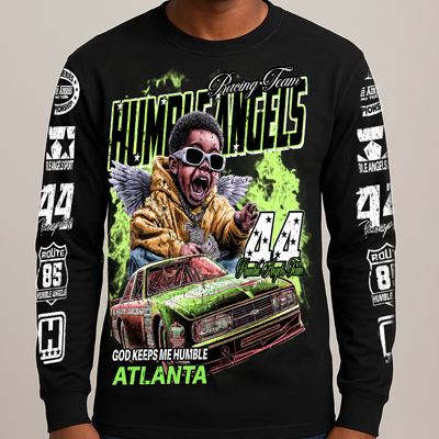 Humble Angels Racing LS Tee Slime Green